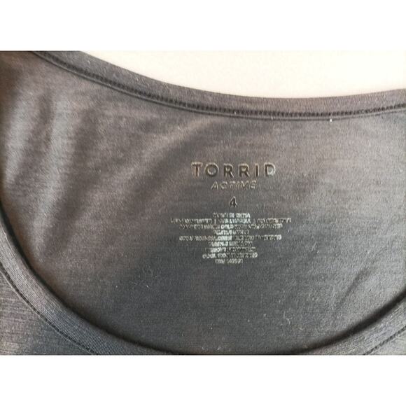 Torrid Active Womens 3/4 Slve ScoopNeck Workout Shirt Size 4 Black - Picture 4 of 10